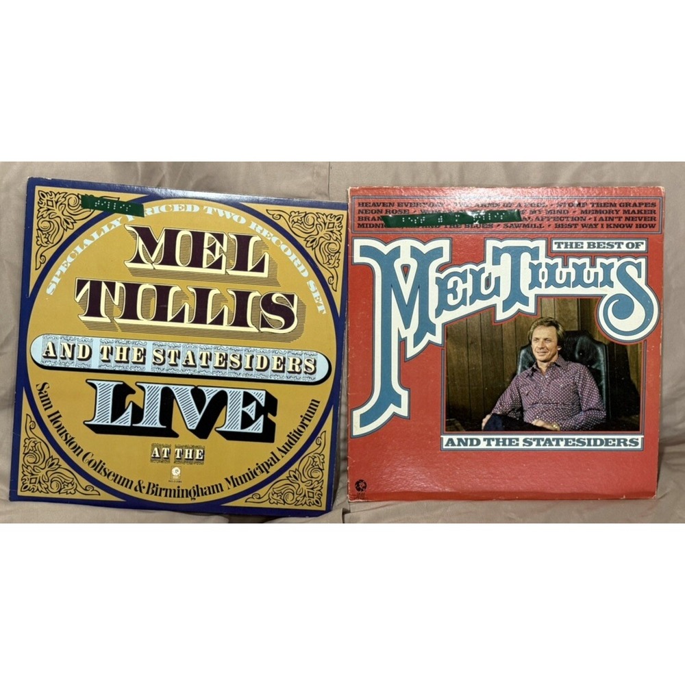 Lot Of 2 Mel Tillis I Ain't Never1976, Mel Tillis & Stateside Live1972 MGM VTG - Picture 1 of 6